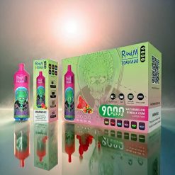 RandM Tornado 9000 Puffs Italia Ingrosso - 850 mAh Ricaricabile, 18 mL, Coil Mesh, Display RGB, Gusto Watermelon Bubble Gum, 54 Varietà